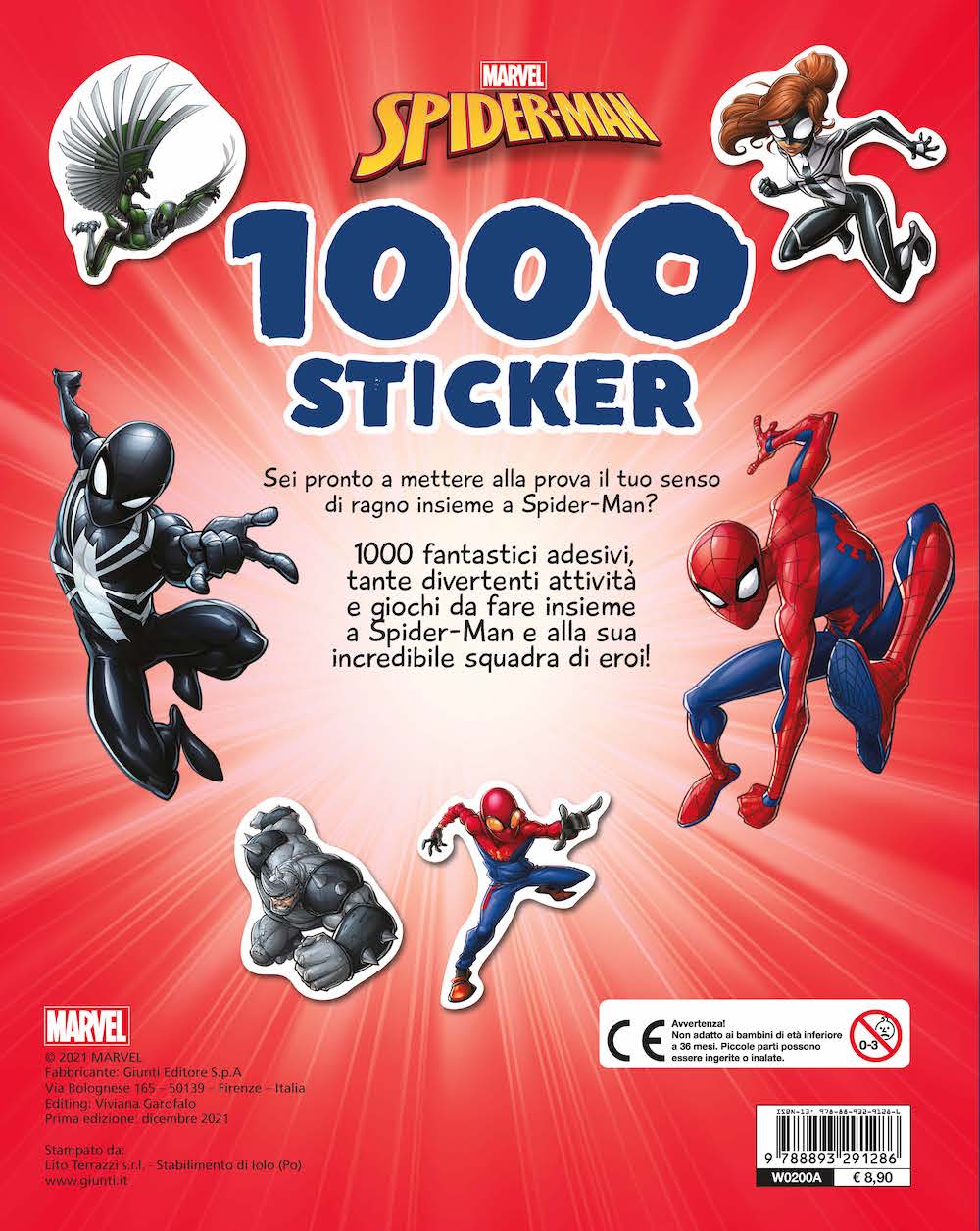 Spiderman 1000 sticker. Tanti giochi e attività