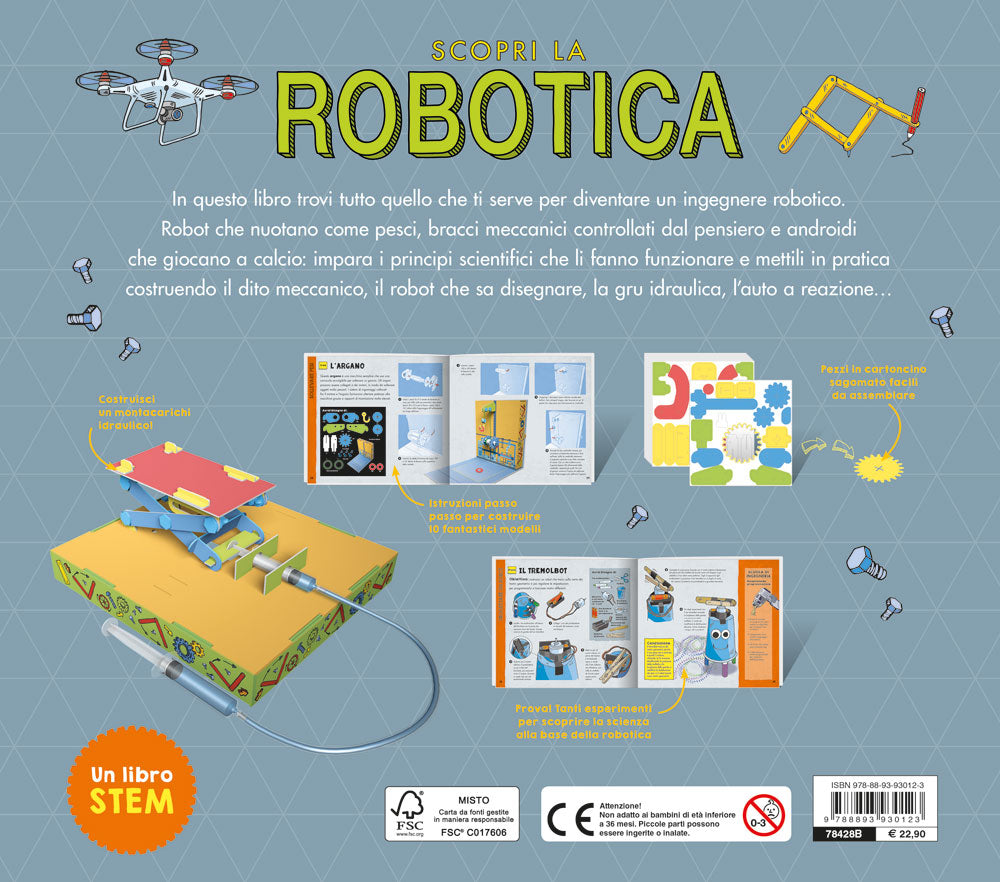 Scopri la robotica. Contiene i modelli da assemblare e un libro di 64 pagine