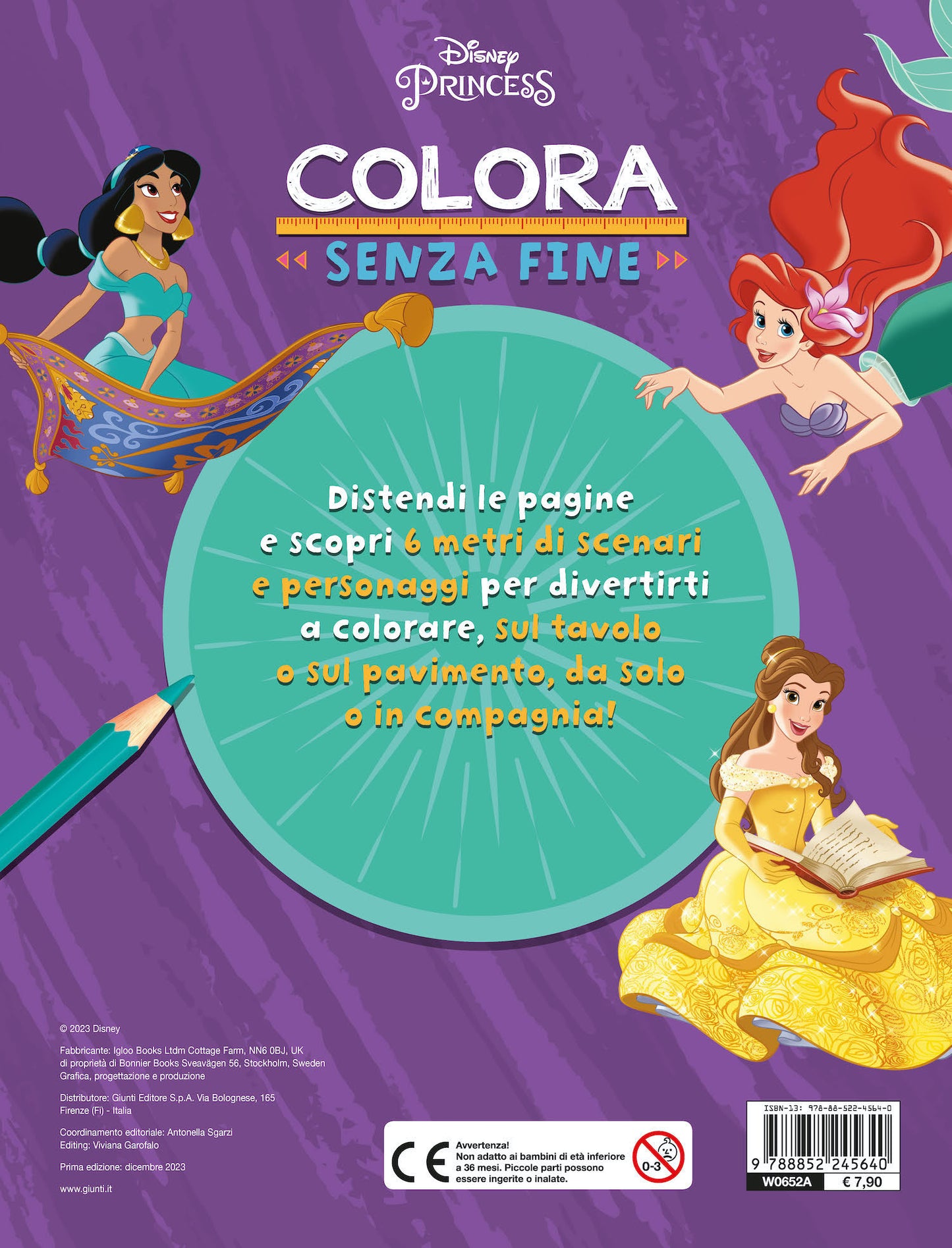 Colora senza fine Principesse Disney. 6 metri da colorare