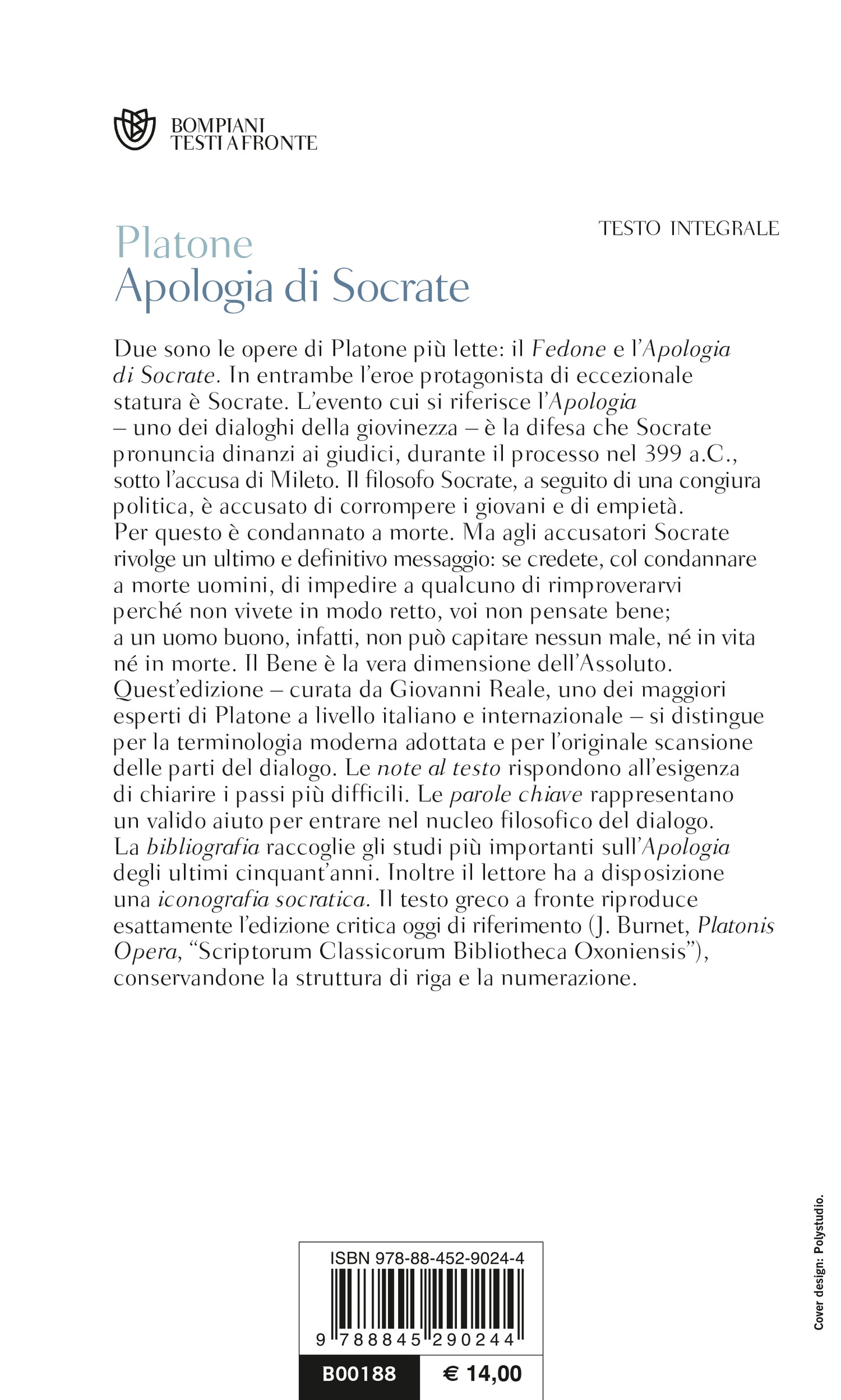 Apologia di Socrate. Testo greco a fronte