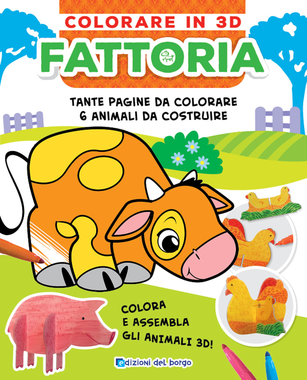 Colorare in 3D - Fattoria. Tante pagine da colorare