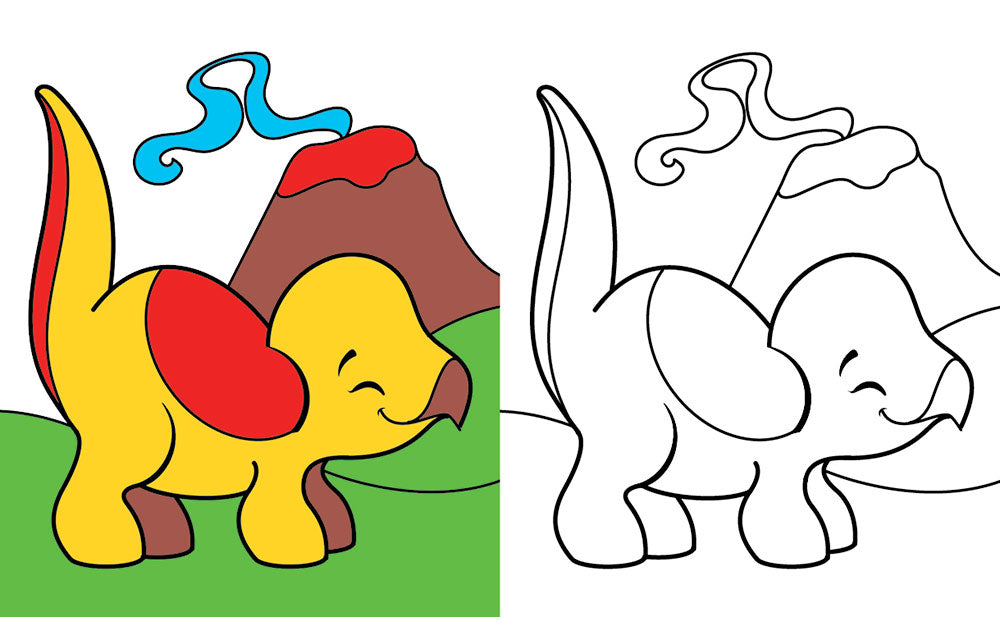 Colora i Dinosauri + pennarelli. Tanti simpatici dinosauri tutti da colorare!