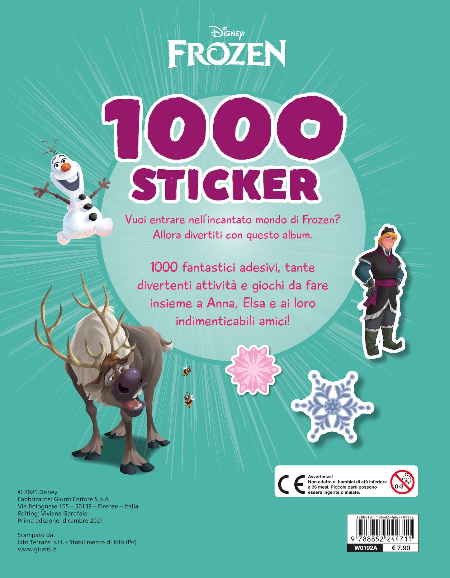 Frozen 1000 sticker. Tanti giochi e attività