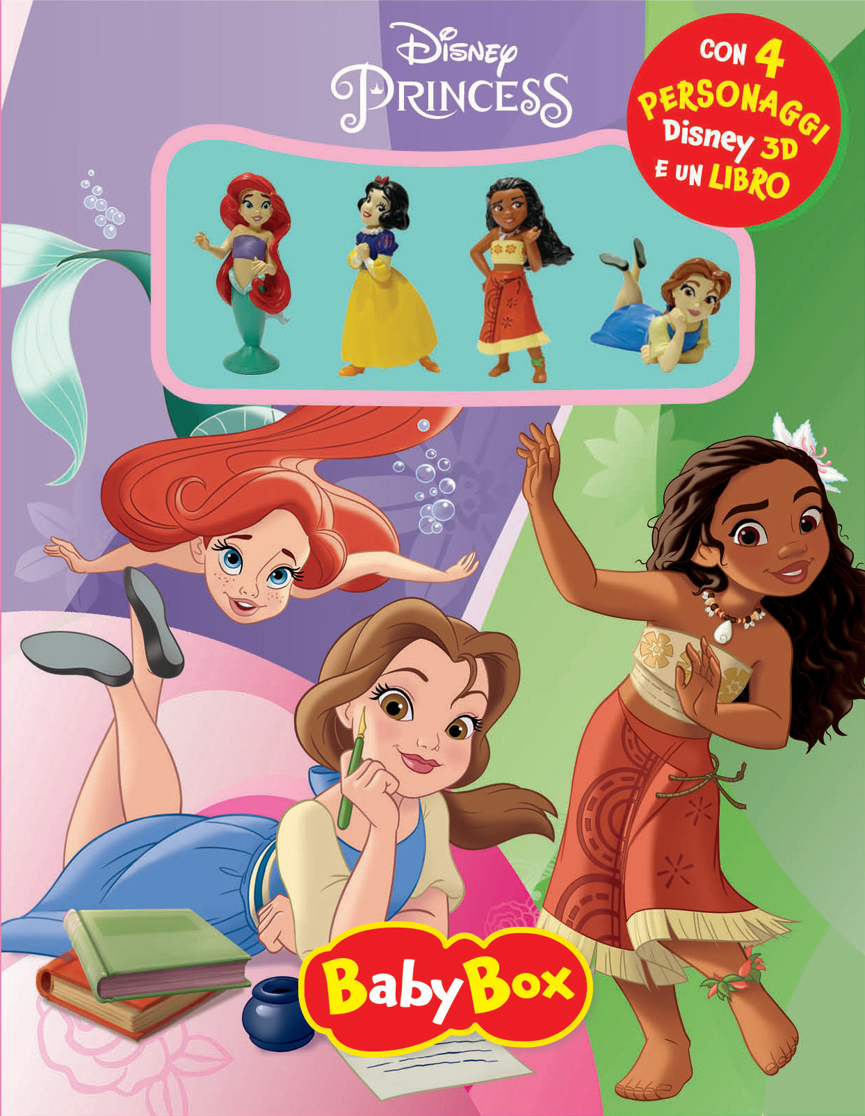 Disney Princess Baby Box. con 4 personaggi Disney in 3d e un libro