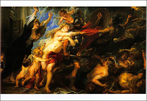 Cartolina. Firenze - Palazzo Pitti: Galleria Palatina. Le conseguenze della guerra (1638)