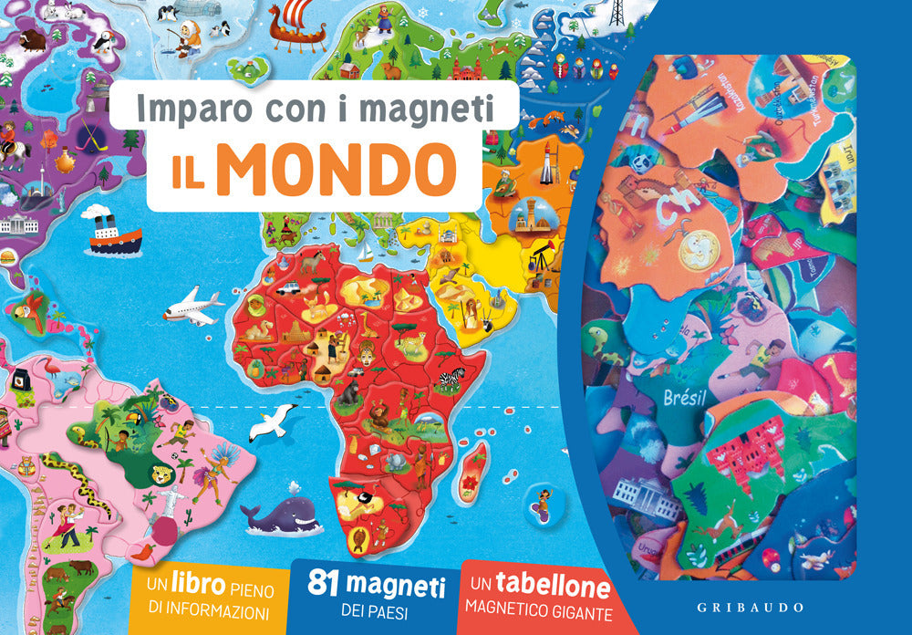 Il mondo. Imparo con i magneti. Ediz. a colori. Con 81 magneti dei paesi. Con tabellone magnetico gigante