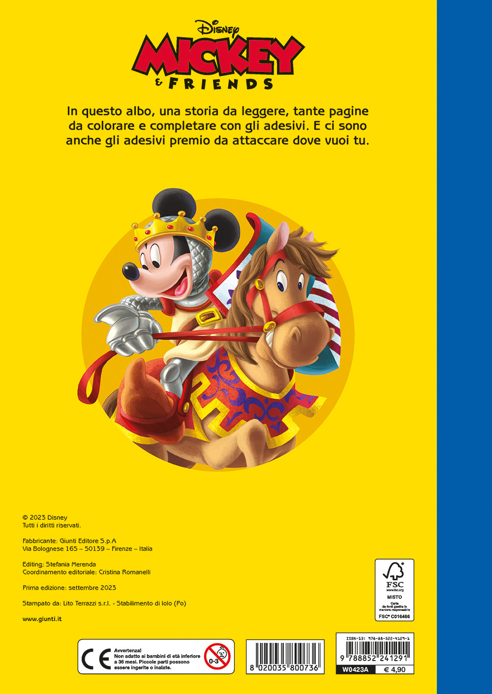 Topolino a spasso nel tempo Staccattacca&colora