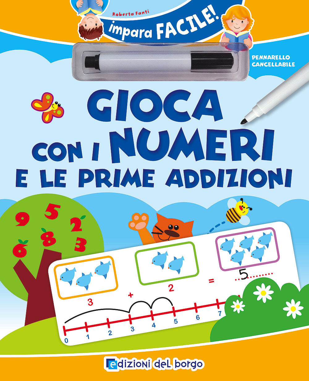 Gioca con i numeri e le prime addizioni. Con pennarello con inchiostro a base d'acqua