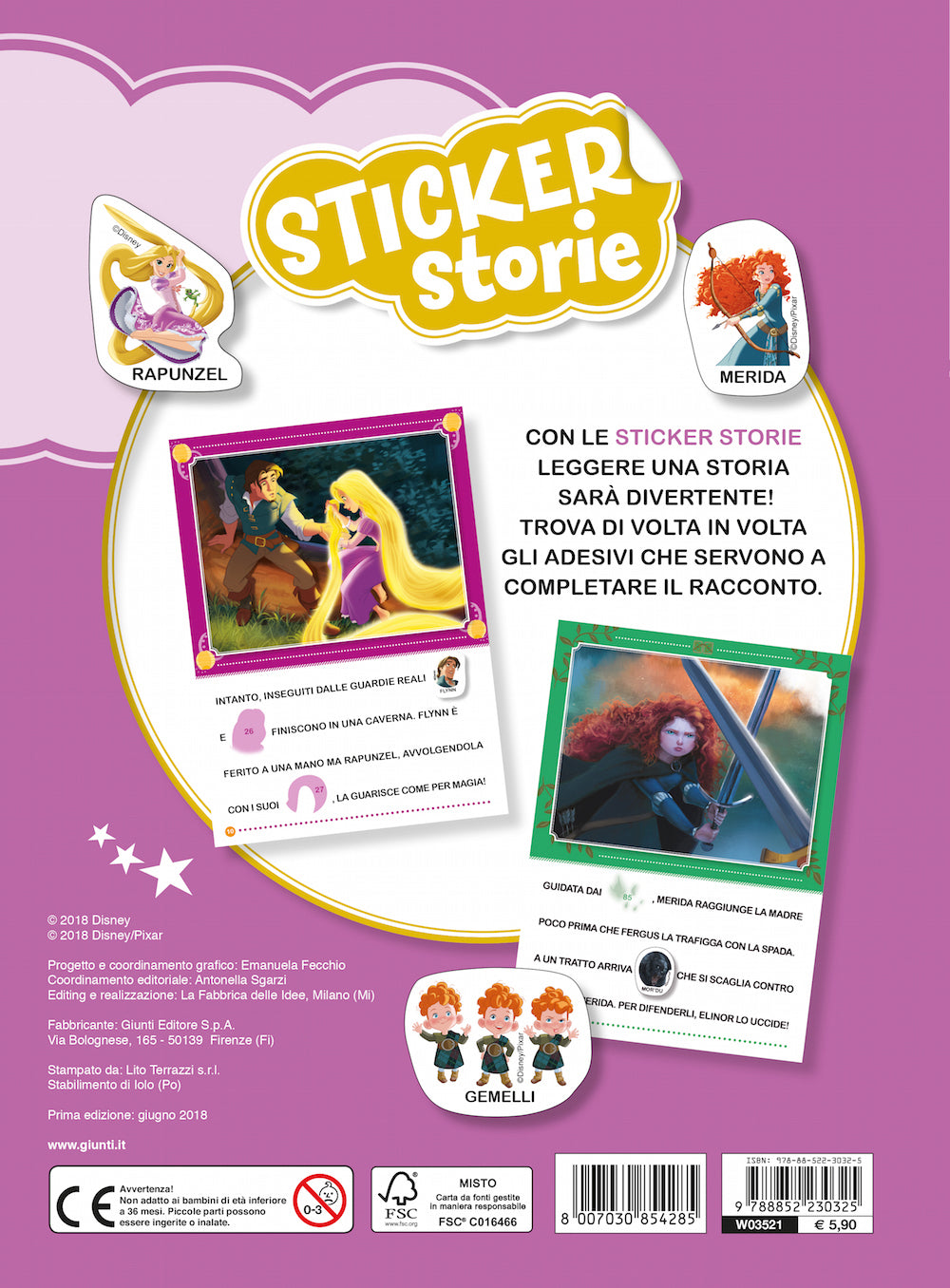 Sticker Storie - Principesse. Rapunzel/Ribelle. Leggi - Stacca - Attacca