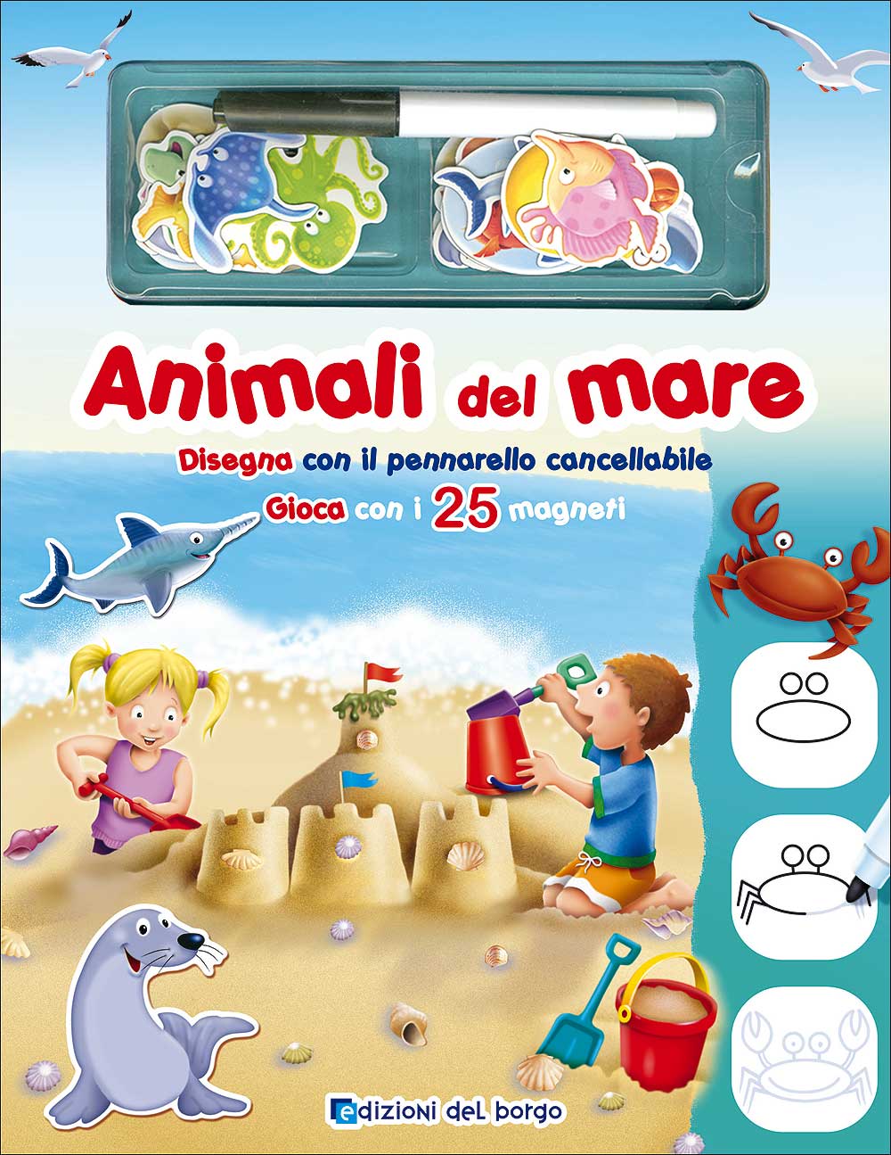 Animali del mare. Disegna con il pennarello cancellabile - Gioca con i 25 magneti