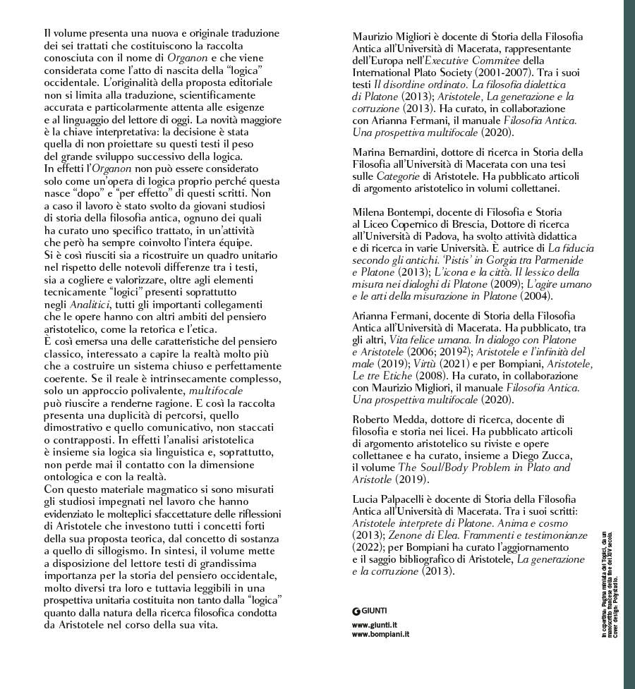 Organon. Testo greco a fronte