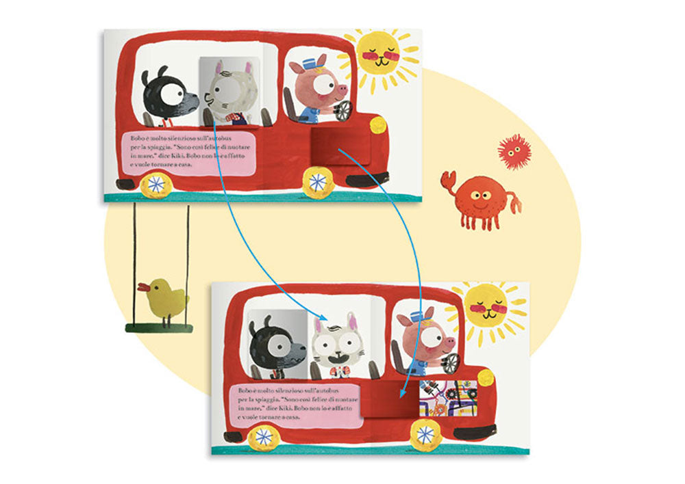 Una giornata al sole con Kiki e Bobo. Solleva le finestrelle