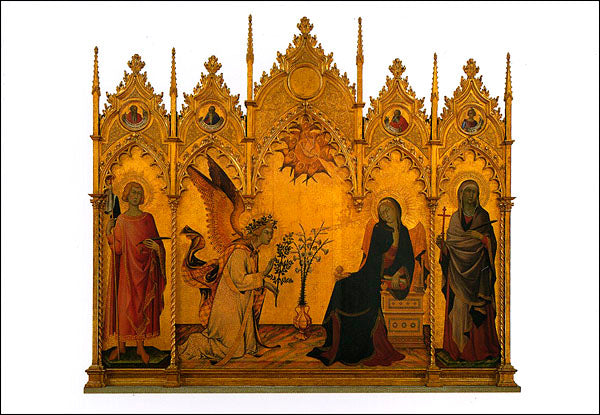 Cartolina. Firenze - Galleria degli Uffizi. Annunciazione (1333)