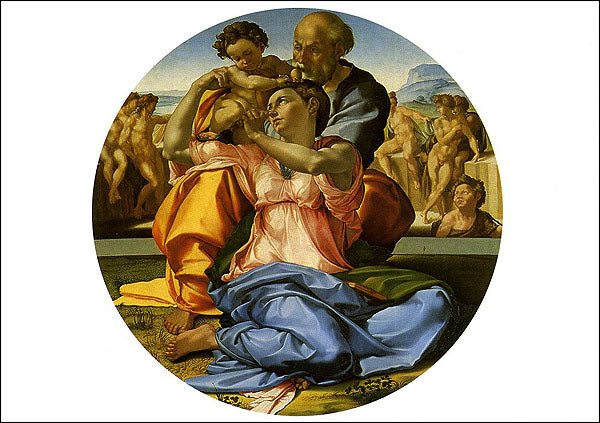 Cartolina. Firenze - Galleria degli Uffizi. Sacra Famiglia con san Giovannino (1506-1508 ca.). Tondo Doni