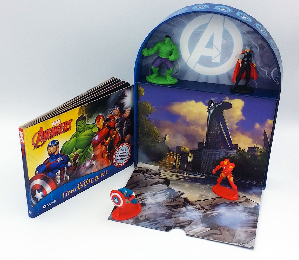 LibroGiocaKit - Avengers. Con 4 personaggi 3D e 1 scenario per giocare!