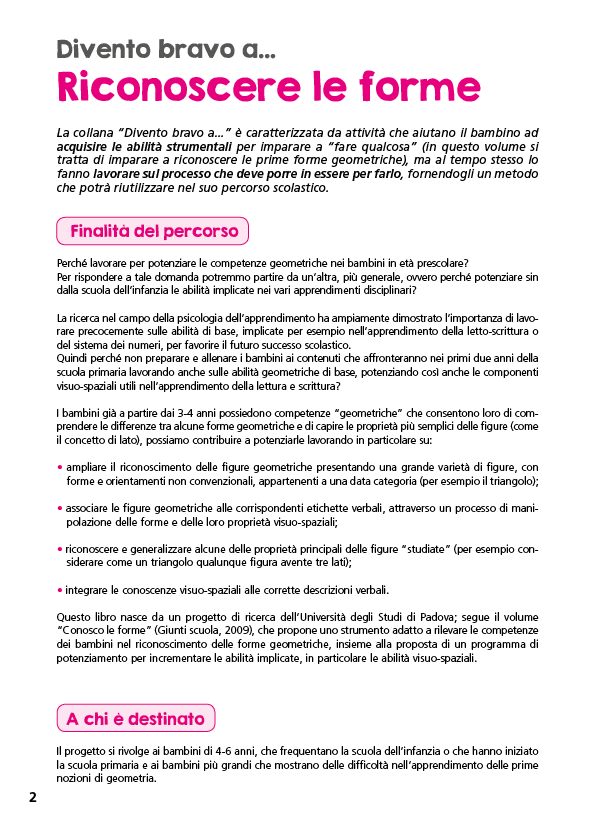 Divento bravo a riconoscere le forme. Avviamento alla geometria - Dalla denominazione alla classificazione di figure geometriche