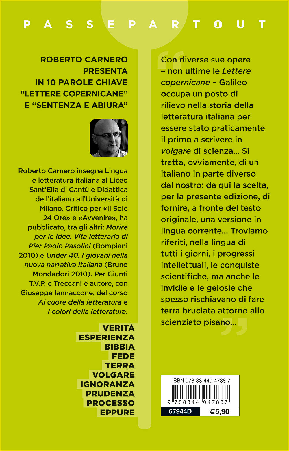 Lettere copernicane - Sentenza e abiura. Testo italiano corrente a fronte