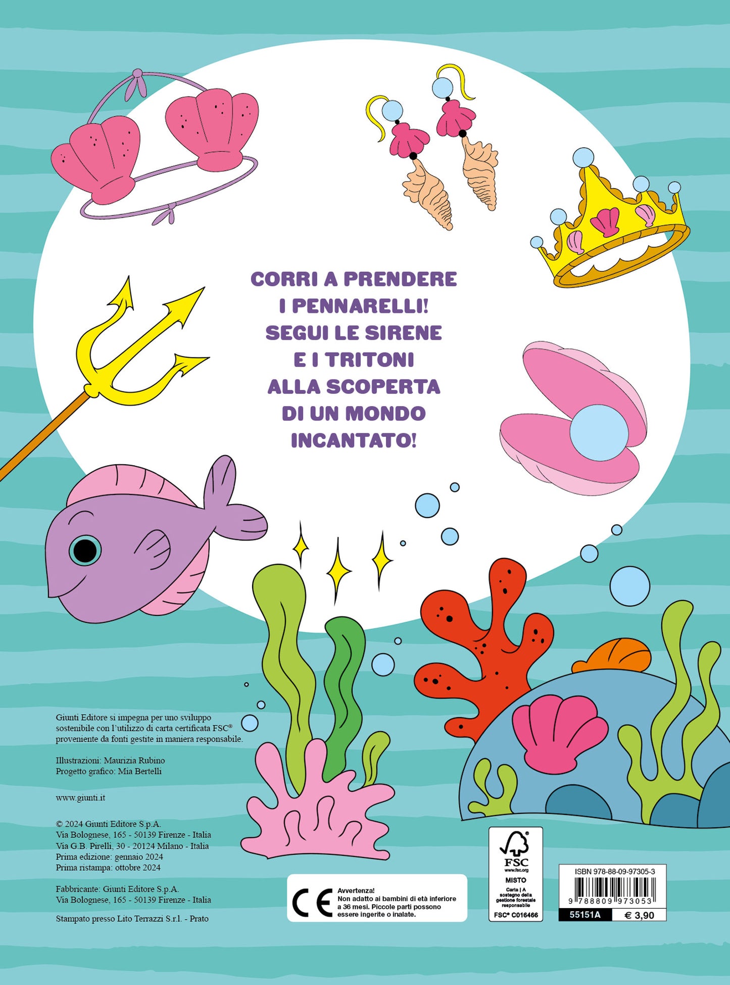 Colora e gioca con le sirene. Con stickers