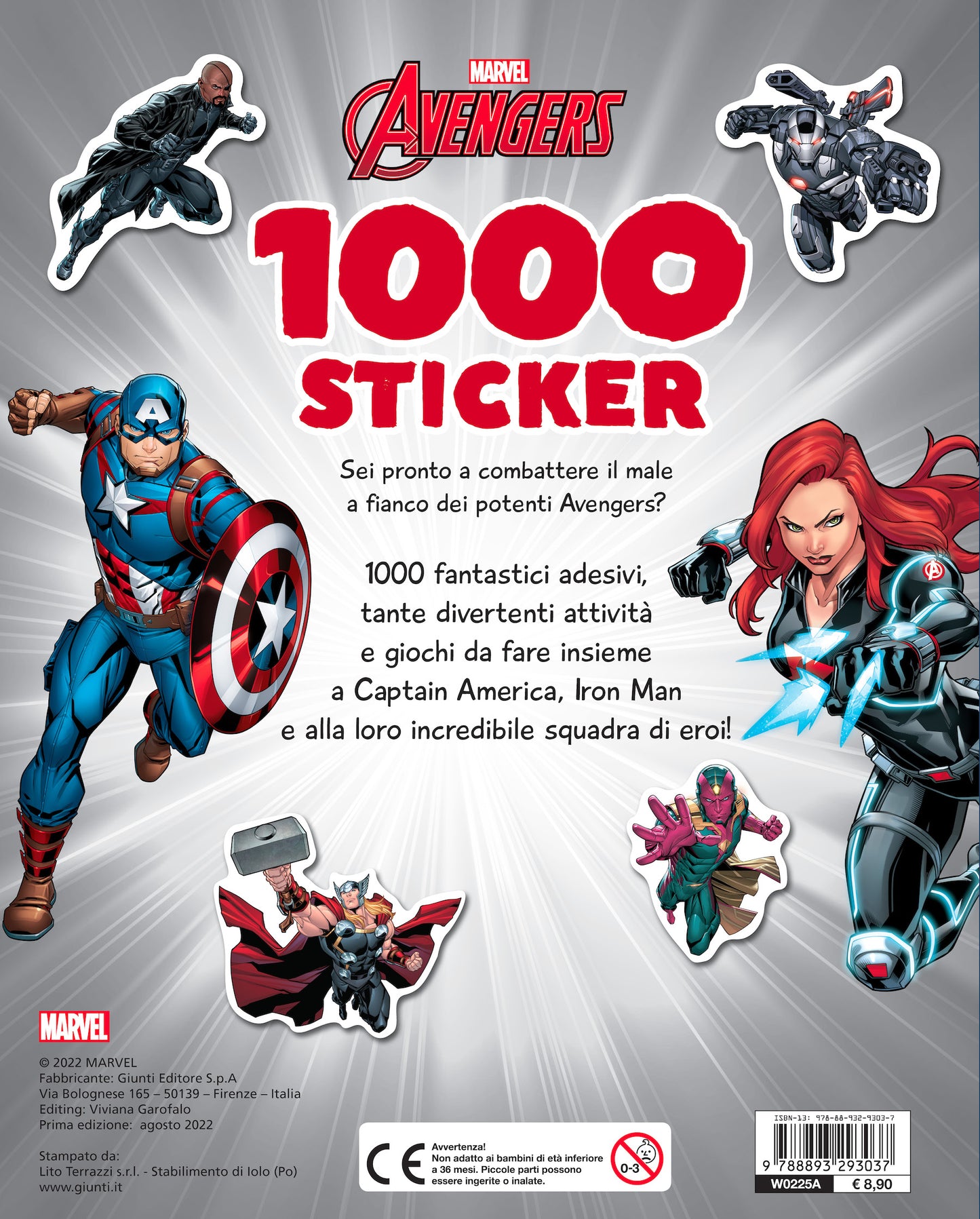 1000 Sticker Marvel Avengers. Tanti giochi e attività