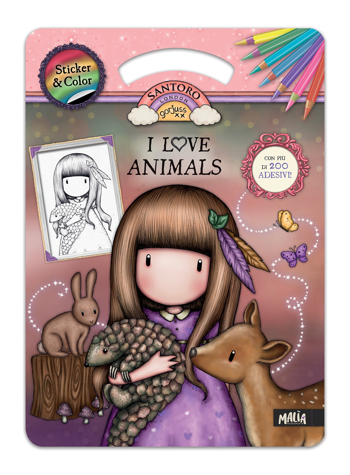 Gorjuss. Sticker&Color. I love animals