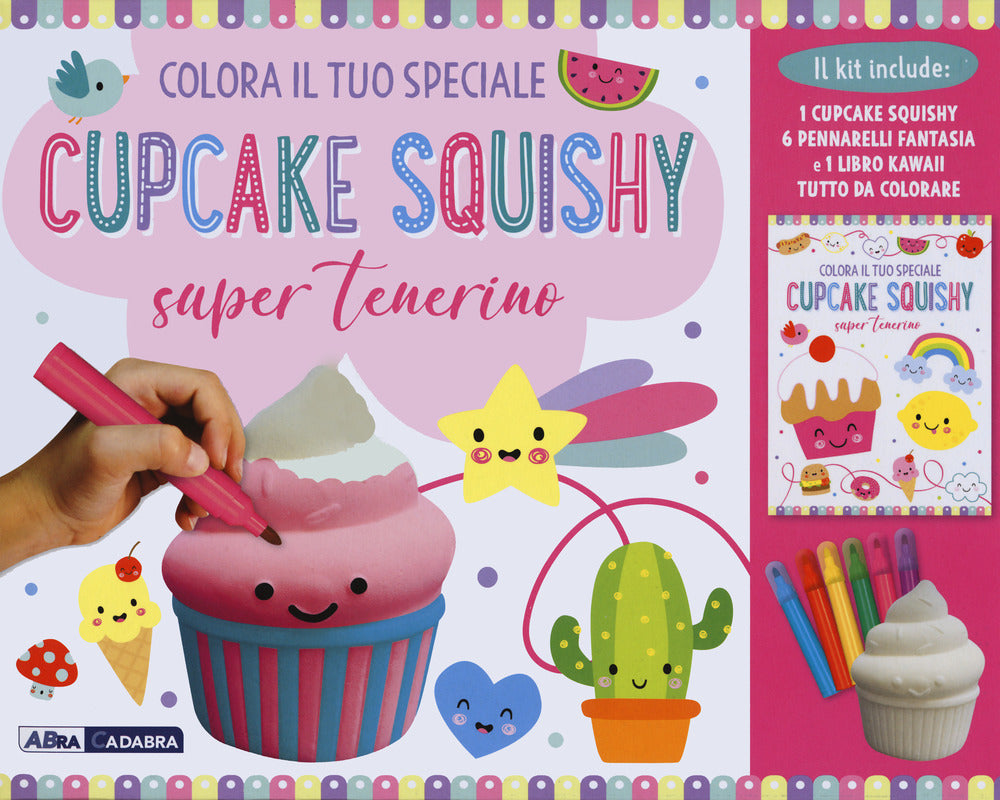 Colora il tuo speciale cupcake Squishy super tenerino. Con gadget.