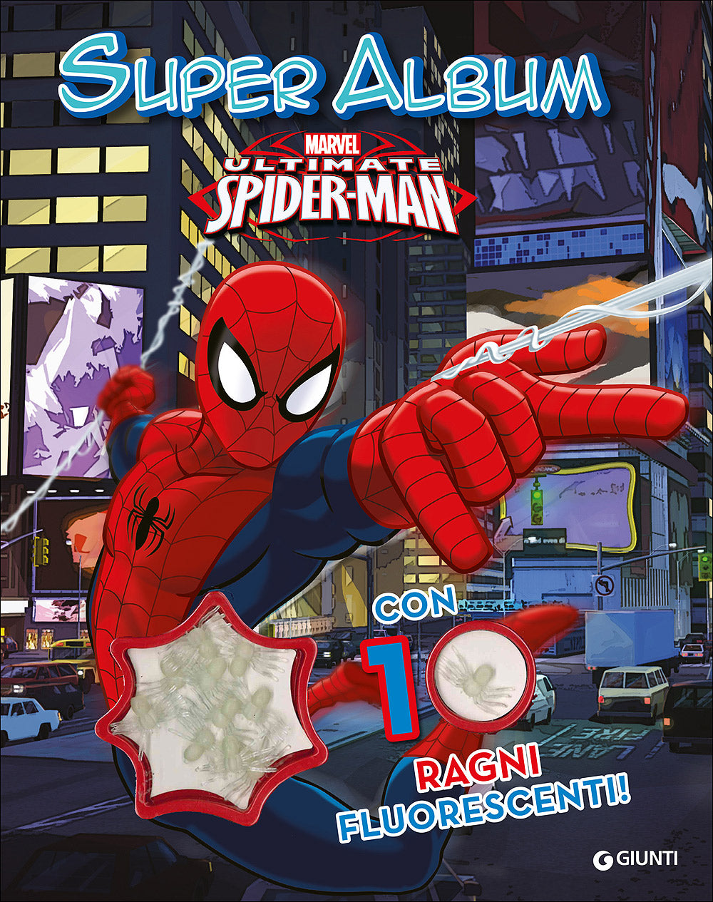 Spiderman 10 ragni Super Album. Con 10 ragni fluorescenti!