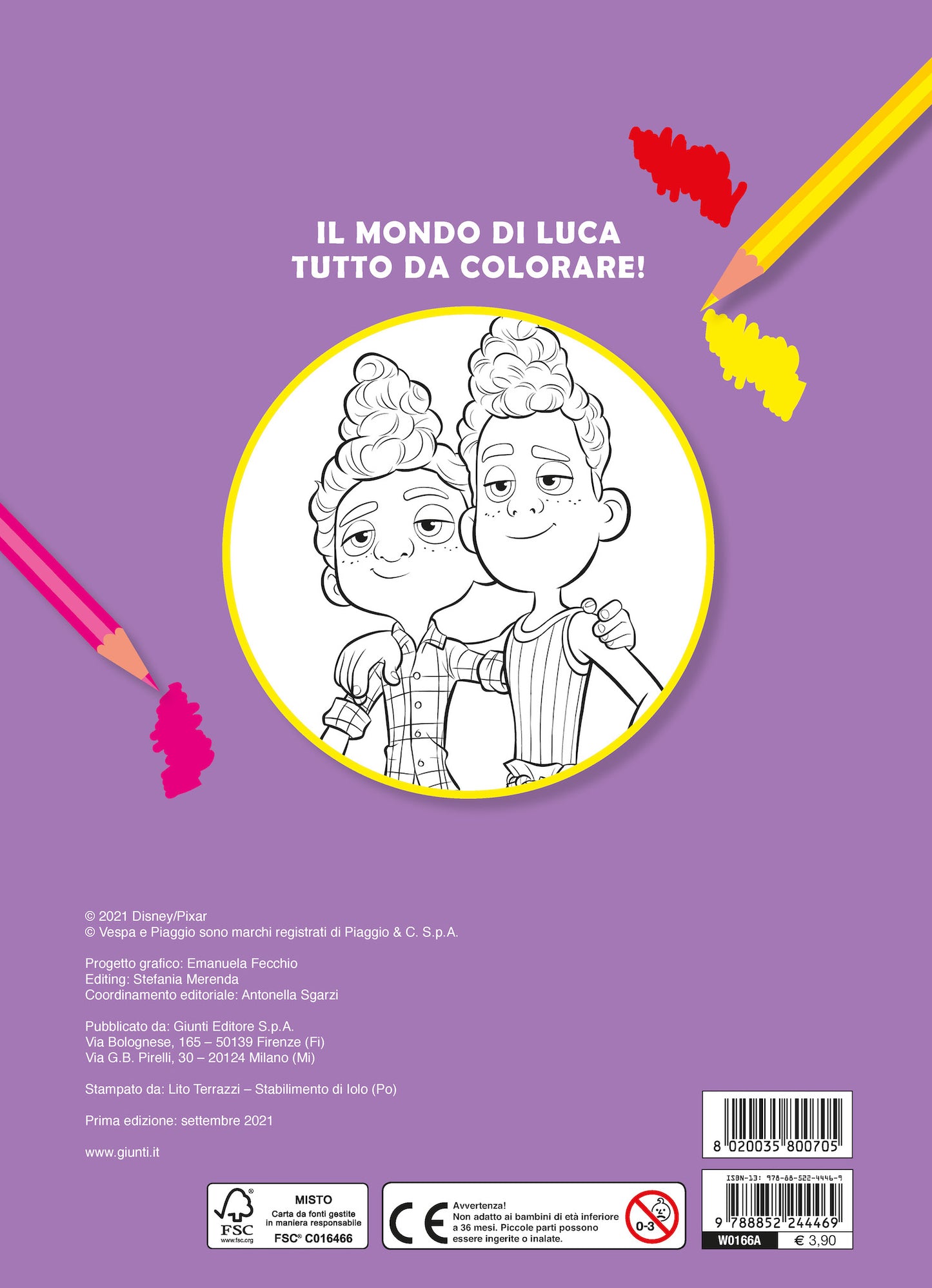 Luca Disney/Pixar Primo album da colorare . Tra i colori dell'Italia
