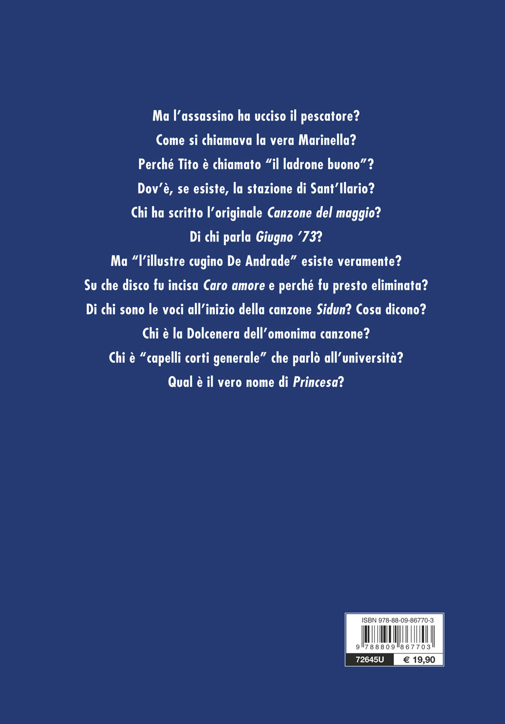 Fabrizio De André. Il libro del mondo. Le storie dietro le canzoni