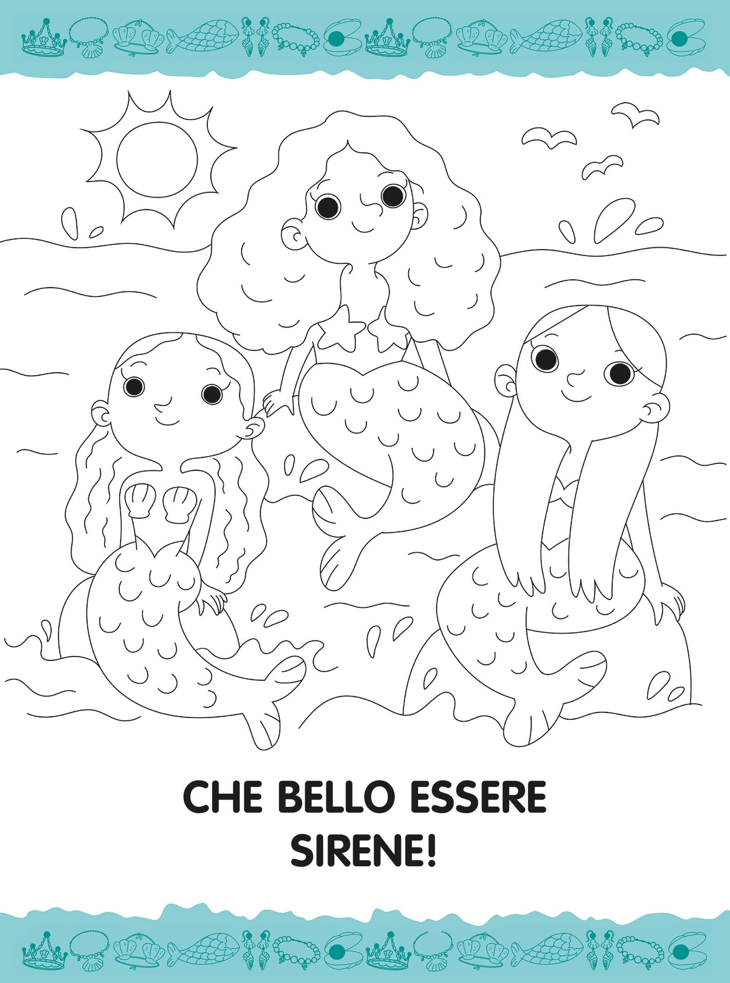 Colora e gioca con le sirene. Con stickers